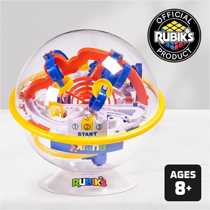 Rubik’s Cube, Rubik’s Tracks 100 3D Gravity Maze & 3D Puzzle Game with 100 Obstacles, Challenging Problem-Solving Brain Teaser, Fidget Toy & Sensory Puzzle for Adults, Teens & Kids, for Ages 8 & Up