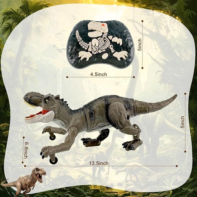 Remote Control Dinosaur for Boys 4-7,Robot Dinosaur Toys for Kids 5-7, rc Dinosaur with Realistic Legs & Spray Stream,t rex Toys for Kids 3 5 7 Year Old boy Birthday Gift