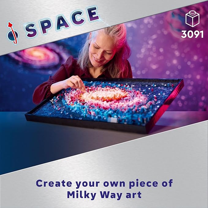 LEGO Art The Milky Way Galaxy Building Set - Space Decor DIY Kits for Adults for Bedroom Wall, Ages 18+ - Gift Ideas for Space Lovers, Men & Women - Includes Frame for Display - 31212
