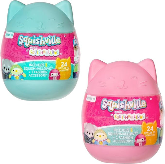 Squishville by Squishmallows Series 10 Mini Mystery Plush (2 Pack) Official Jazwares Plush - Collectible Soft & Squishy Easter Egg Blind Capsules - Styles May Vary - Gift for Boys, Girls & Kids