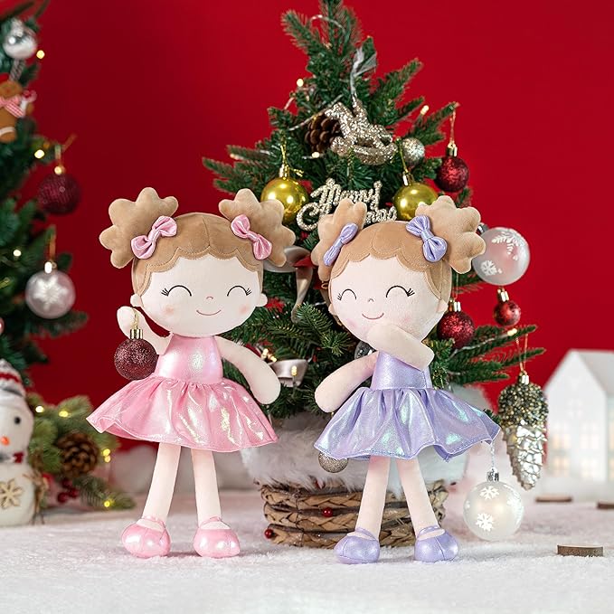 Gloveleya Baby Girl Gifts Baby Dolls Soft Baby Dolls Baby Dolls First Baby Doll Plush Baby Doll Soft Doll Curvy Illusion Girl Pink 12inches