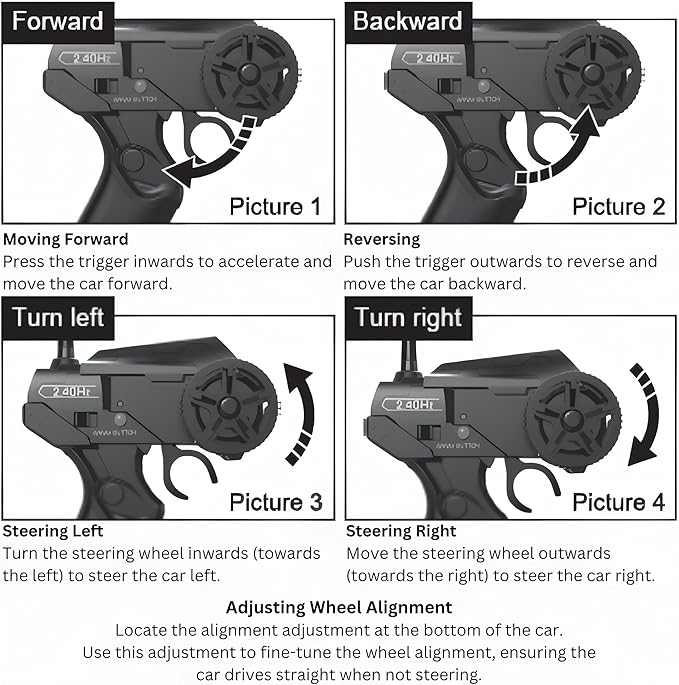 Liberty Imports RC Drift Car 1/24 2.4GHz 4WD Remote Control Sport Racing On-Road Vehicle with LED Light, Batteries and Drift Tires (Style 2)