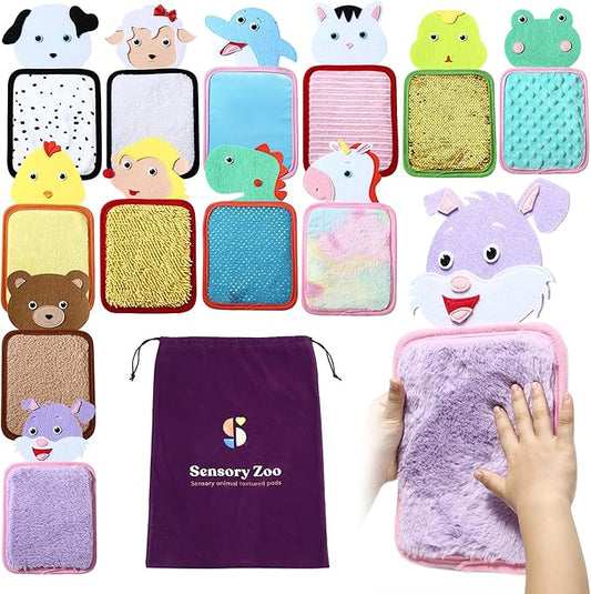 Special Supplies Sensory Mats for Early Learning Development, Tactile Textured Pads with Cute, Colorful Animals, Hand-On Play for Touch Sensitive Kids