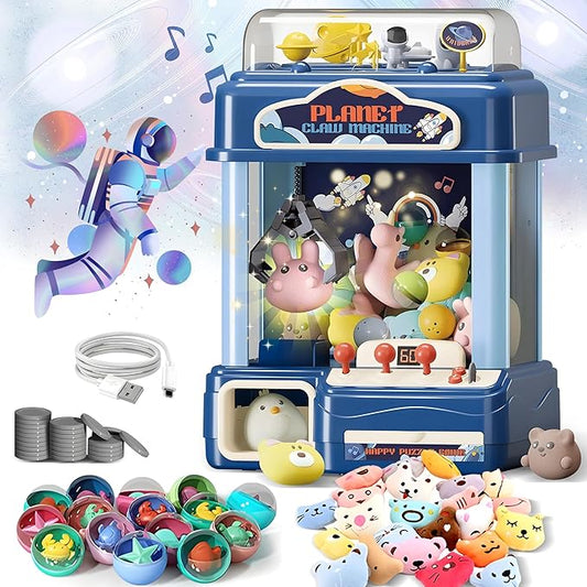 Claw Machine for Kids – Large Toy Claw Machine with Music Lights, Vending Machine Toy for Boys Girls, Includes Toys Inside, USB Rechargeable Candy Claw Game Machine for Kids Ages 4-12