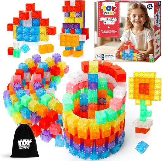 TOY Life 64PCS Magnetic Blocks for Kids Ages 4-8, Magnetic Building Blocks for Toddlers 3-5, Magnet Blocks, Magnet Toys for Toddlers, Kids Blocks