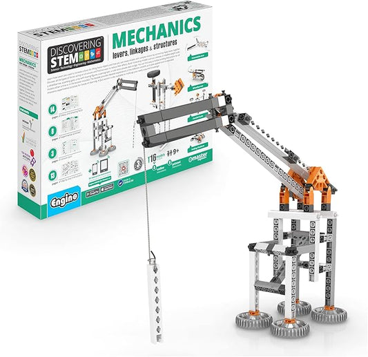 Engino Stem Toys, Construction Toys for Kids 9+, Mechanics: Levers, Linkages & Structures, Gifts for Boys & Girls (16 Model Options)