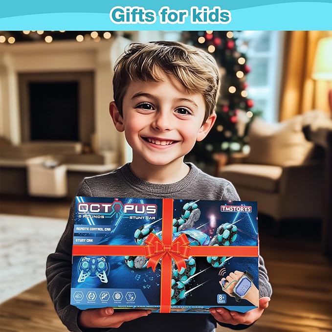 Gesture Sensing RC Stunt Car, RC Cars Remote Control Car for Kids Aged 6 7 8-12 9 10 11 Years Old Toy Cars, 8 Wheel RC Drift Cars with Music Sprayer for Boys Girls Christmas Birthday Gift