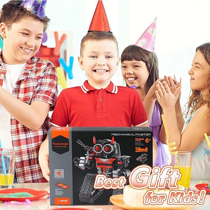 Remote Control Robot Building Kit for Kids 8-12 8-14 Year Old, 3 in 1 STEM Science Projects Robotic Toy Set with APP/Coding, Educational Birthday Gifts for Boys and Girls