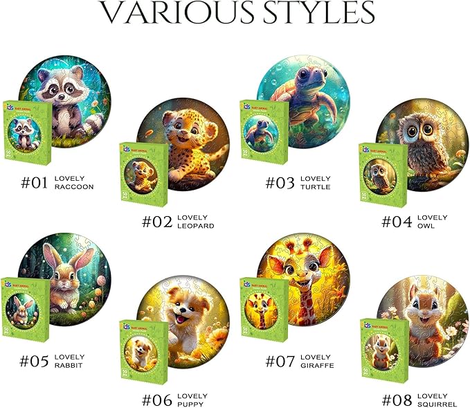 Easter Gifts for Kids Girls Boys, Easter Basket Stuffers, Wooden Jigsaw Puzzles for Kids Ages 4-6, 50 Piece Unique Shape Animal Theme Puzzle - Preschool Learning Educational Toys for Kid 3+ (owl)