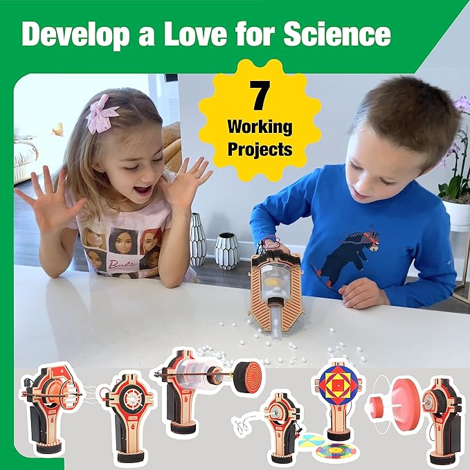 STEM Robotics Kit 7in1 Science Experiments Project Activities for Kids 6-8 8-12 Engineering Building Toy Electronic Motor Robot Craft for Boy 5 6 7 8 9 10 12+ Year Old Girl Gift Summer Outdoor Toy
