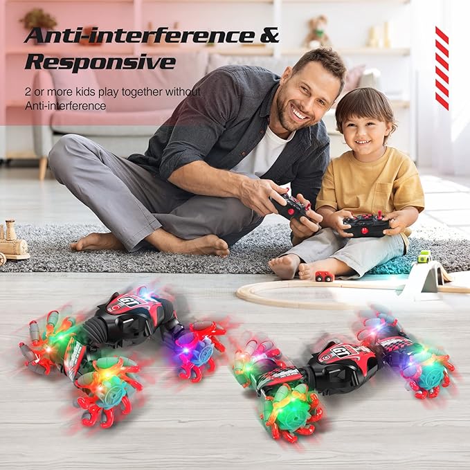 RC Stunt Car for Kids With Remote Control and Music - Double Sided 360 Degree Spins and Flips, Gesture Sensing - for 8-15 Years Boys and Girls, Birthday Gift