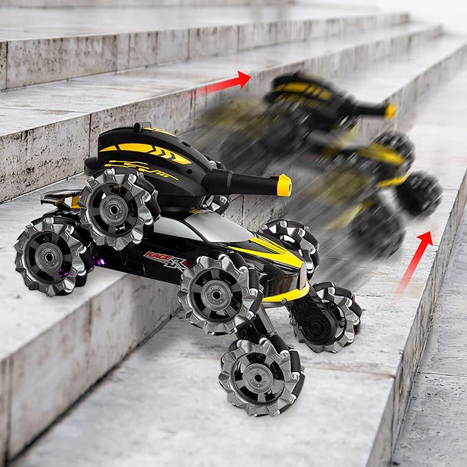 Rc Tank That Shoots 8WD Remote Control Water Bomb Car,8WD Remote Control Car,2.4GHz Gesture Sensing,Remote ControlStunt Truck,360°Rotating,8 9 10 11 12 Year Old Birthday Gifts ﻿