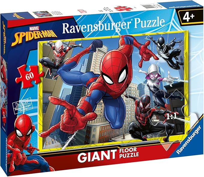Ravensburger Marvel Spiderman Toys - 60 Piece Giant Floor Jigsaw Puzzle for Kids Age 4 Years +