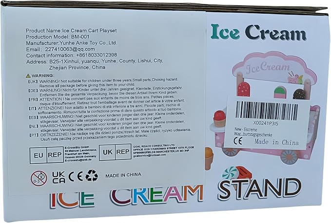 Wooden Play Toys for Toddler Girls 3-5 - Ice Cream Truck Cart Pretend Toys for Kids Ages 2-4, Montessori Toys Kitchen Popsicles Play Store Birthday Gifts for Girls Boys Toddlers 3 4 5 6 Year Old