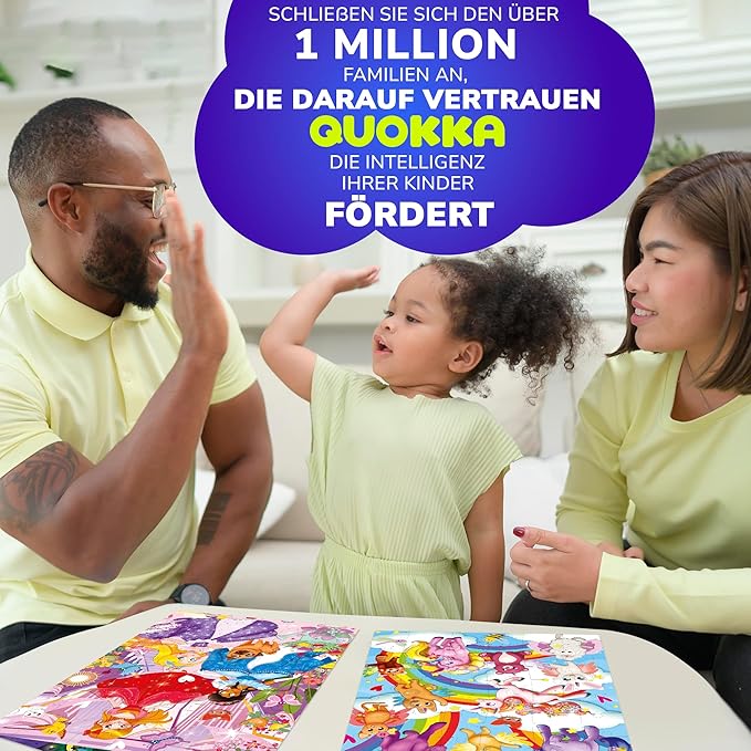 QUOKKA Puzzles for Toddlers 3-5 – 4 x 48 Pieces Puzzles for Kids Ages 3-4 – 12 Toy Learning Vert Girls for 4-6 – Jigsaw Game for Boy and Girl 3-5-7 Year Old