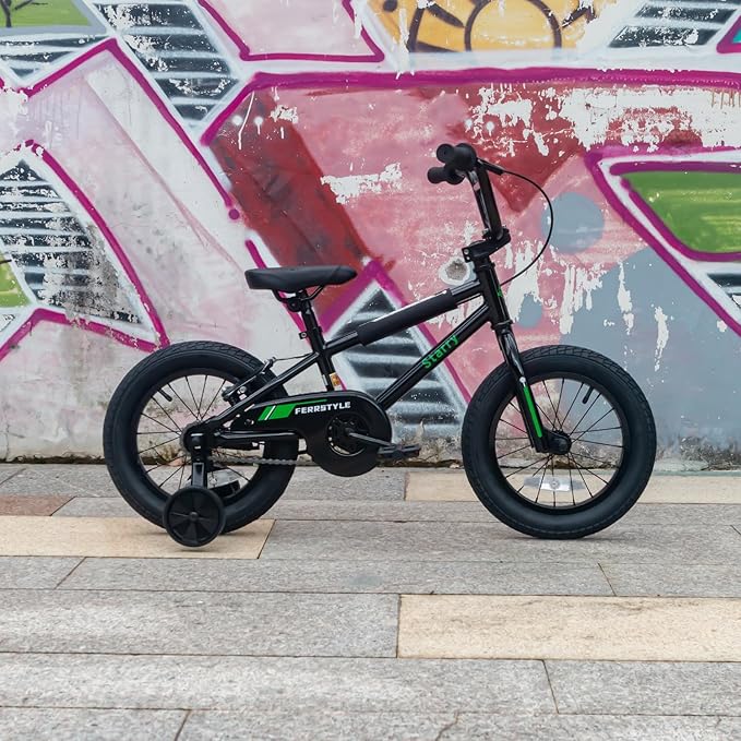 12 14 16 18 Inch Kids Bike BMX Style Bicycle with Training Wheels Coaster Brake for 1-10 Years Old Toddlers Boys Girls Multiple Colors