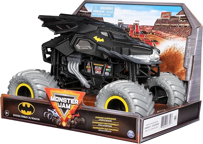 Monster Jam, Official Batman Monster Truck, Collector Die-Cast Vehicle, 1:24 Scale, Kids Toys for Boys Ages 3 and up