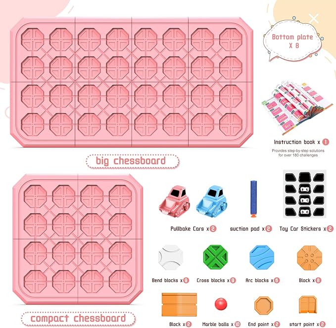 Logic Road Builder Games Toys: STEM Toys for 4 Year Old Kids Montessori Board Game Brain Teaser Puzzles Preschool Learning Activities Educational Toy for Toddler Ages 3 5 6 7 8-12 Boys Girls Gifts