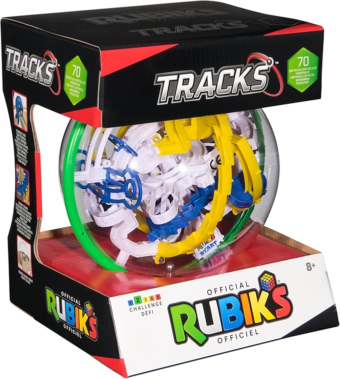 Rubik’s Cube, Rubik’s Tracks 70 3D Gravity Maze & 3D Puzzle Game with 70 Obstacles, Challenging Problem-Solving Brain Teaser, Fidget Toy & Sensory Puzzle for Adults, Teens & Kids, for Ages 8 & Up