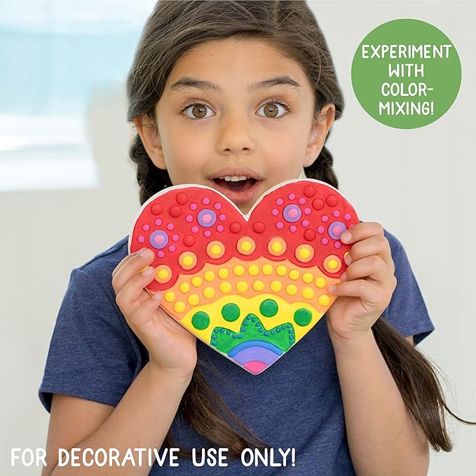 Creative Roots Mosaic Butterfly, Unicorn, & Heart Stepping Stone, Includes 7-Inch Ceramic DIY Stepping Stone & 6 Vibrant Paints, Paint Your Own Stepping Stone for Kids Ages 8+ (Pack of 1, 3 count)