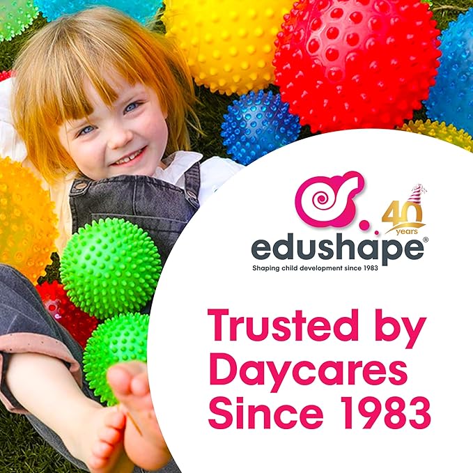 Edushape Soft Baby Blocks, 52 Pieces - Vibrant Colored Stacking Blocks for Building & Learning - Educational Play Soft Blocks for Babies, Toddlers, & Kids