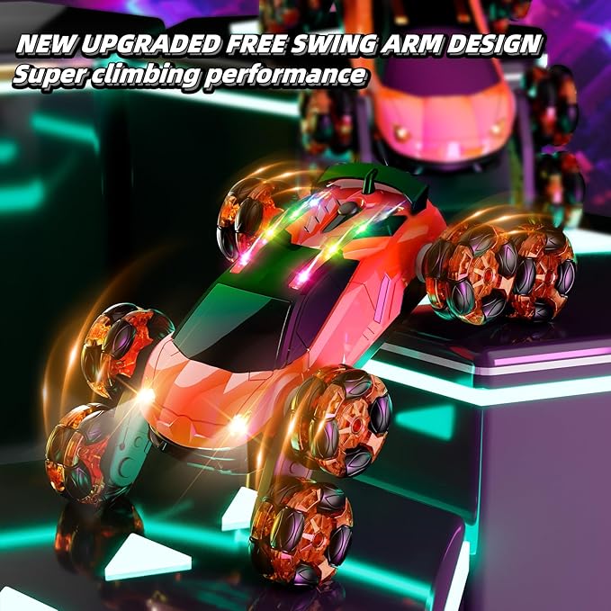 8WD Remote Control Car, 2.4Ghz RC Cars with Spray & Cool Light, Kids Toys Electroplating Process Transform Drift Climbing Car, Boys Toys for Age 4-6 7 8-13 Year Old