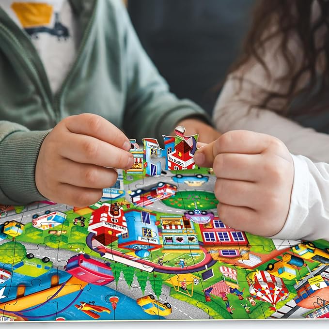 QUOKKA Puzzles for Toddlers 4-6 – 4 x 48 Pieces Jigsaw Puzzles for Kids Ages 3-5 – Learning Farm Animals for 2-4 – Jigsaw Game for Boy and Girl 3-5-7 Year Old