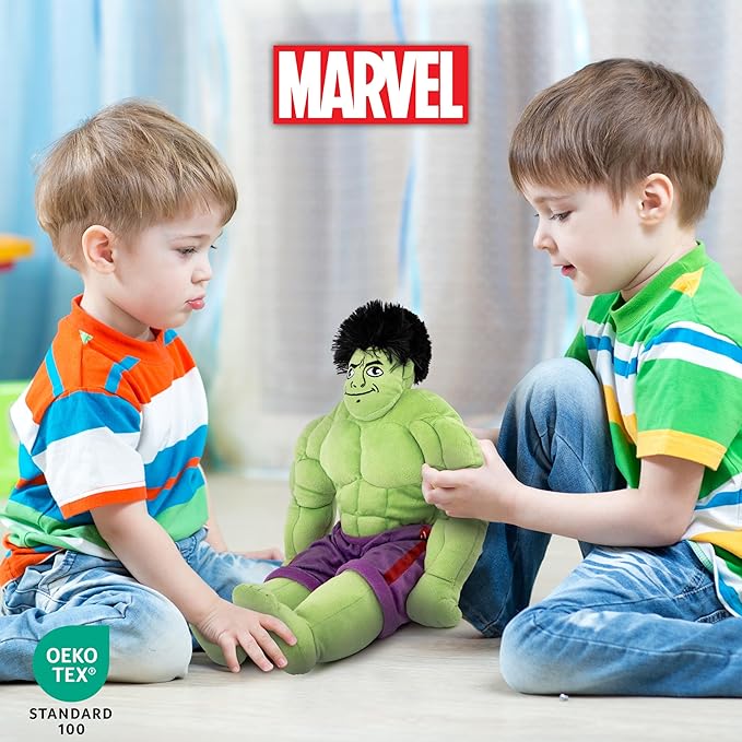 Jay Franco Marvel Super Hero Adventures Toddler Hulk Plush Stuffed Pillow Buddy - Super Soft Polyester Microfiber, 18 inch (Official Marvel Product)