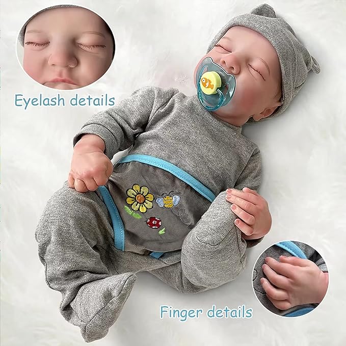 Realistic Reborn Baby Dolls-18 Inch Real Life Baby Dolls Boy Lifelike Baby Doll with Accessories for 3+ Years Old (Blue)