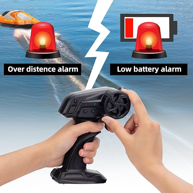 Remote Control Boats for 8-12, 15+ MPH Fast RC Boat with LED Lights, 2.4G RC Electric Speed Boats Pool and Lakes Toys for Kids