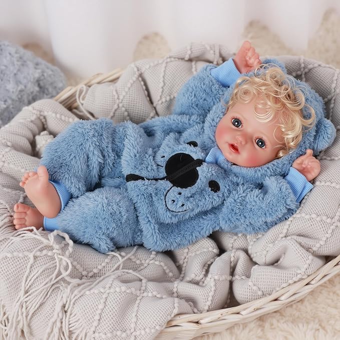 BABESIDE Lifelike Reborn Baby Dolls Tessa - 17 Inch Realistic-Newborn Baby Doll Soft Body Real Life Baby Dolls Vinyl Poseable Baby Boy with Feeding Kit Gift Box for Kids 3+