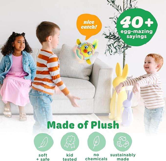 Move2Play, Egg Toss, Hilariously Wild and Fun Active Play Game | Easter Basket Stuffer | Easter Gift for Kids & Toddlers | Boys & Girls Ages 3, 4-8+ | Indoor/Outdoor Toy