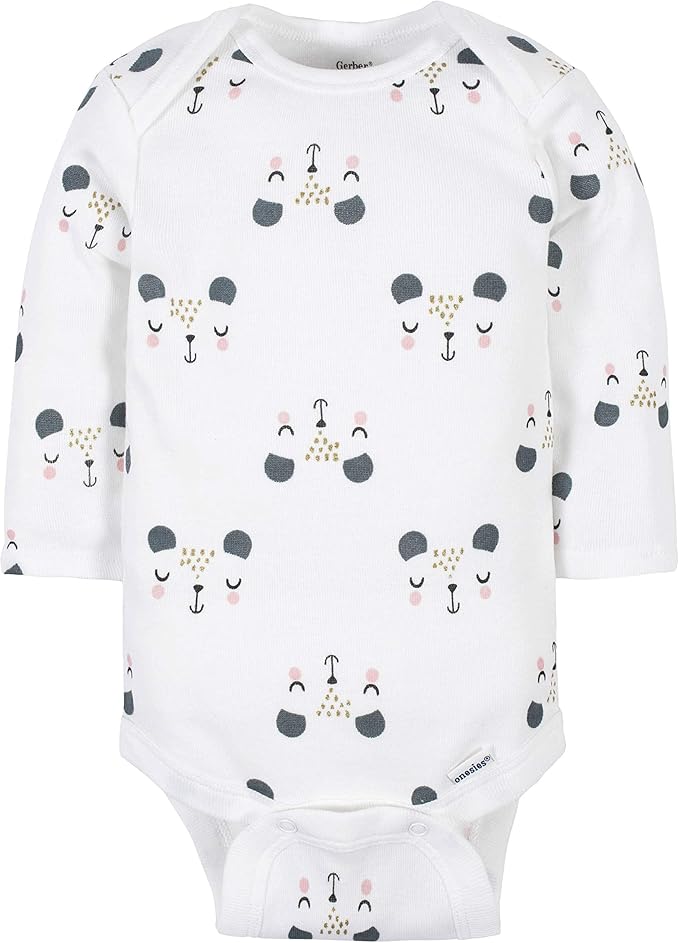 Gerber Baby Girls' 6-Pack Long-Sleeve Onesies Bodysuits