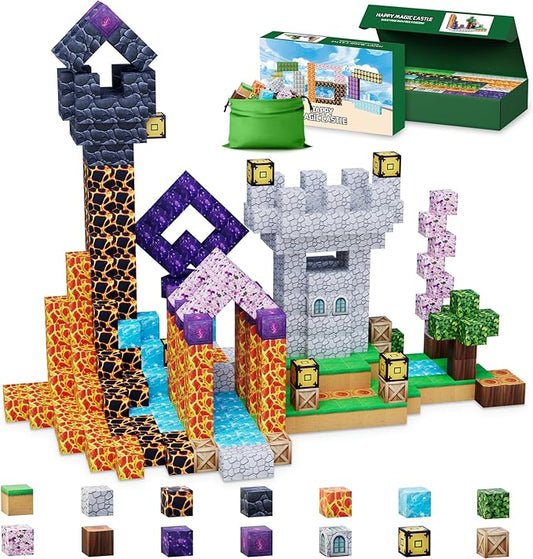Magnetic Blocks-120 PCS Large Magnetic Building Blocks Toy for Age 3+,STEM Montessori Sensory Toys for Kids Boys Girls 3 4 5 6 7 8 9 10, Kid's Gift for Birthday Easter Halloween