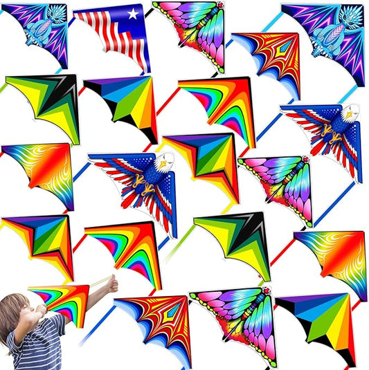 20 Pcs Flying Toys| Small Kites| Airplane Launcher Toys for Kids 3-5 6 7 8 Stocking Stuffers, Outdoor Toys Flying Kites Bulk Goodie Bags Stuffers| Party Favors for Kids 3-5 4-8 Beach Trip