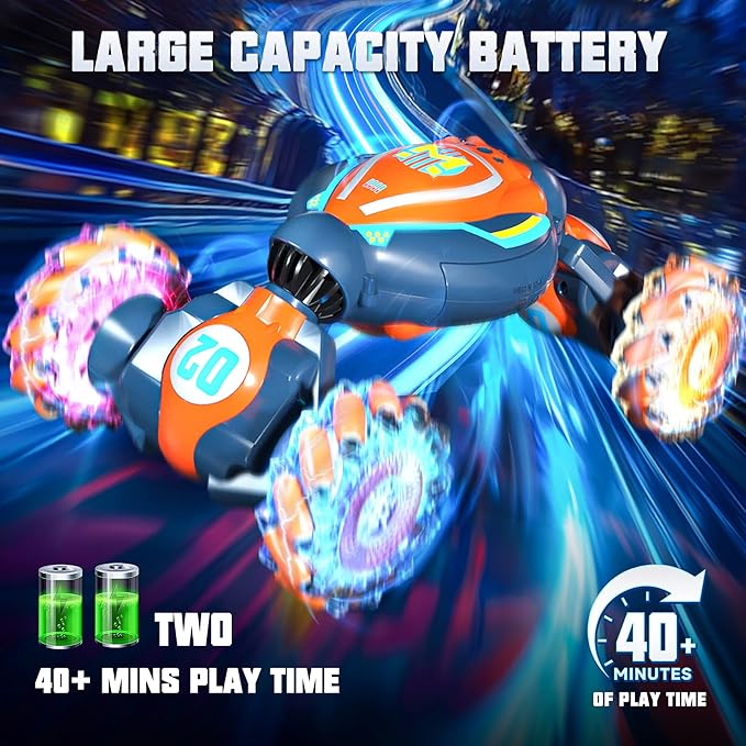 Remote Control Car Toy for Ages 8-13, Gesture Sensing RC Stunt Car with 3 Sensor Modes, Lights & Music, 4WD All Terrain Hand Controlled RC Toys for Kids, Birthday Gifts for Boys & Girls