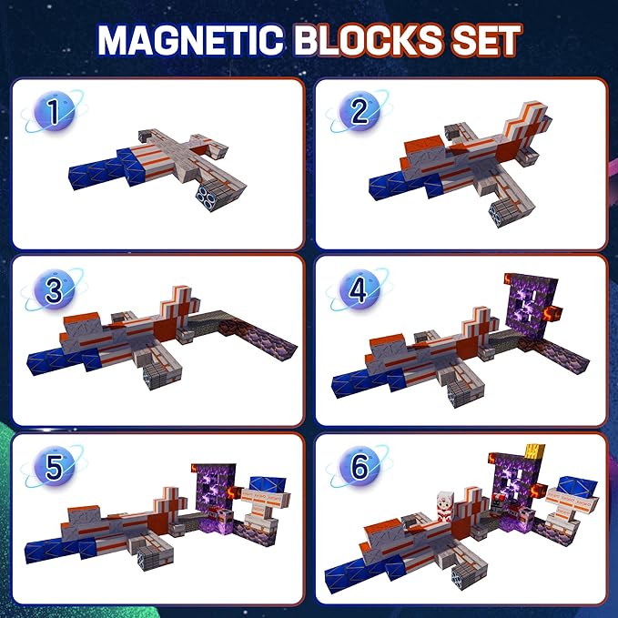 Magnetic Blocks-100pcs Mine Magnet 3D Craft World Set,Magnetic Blocks Le Building go Toys for Kids,STEM Sensory Toys for Toddlers Birthday Gifts,Constructions Toys for Boys & Girls Age 3+
