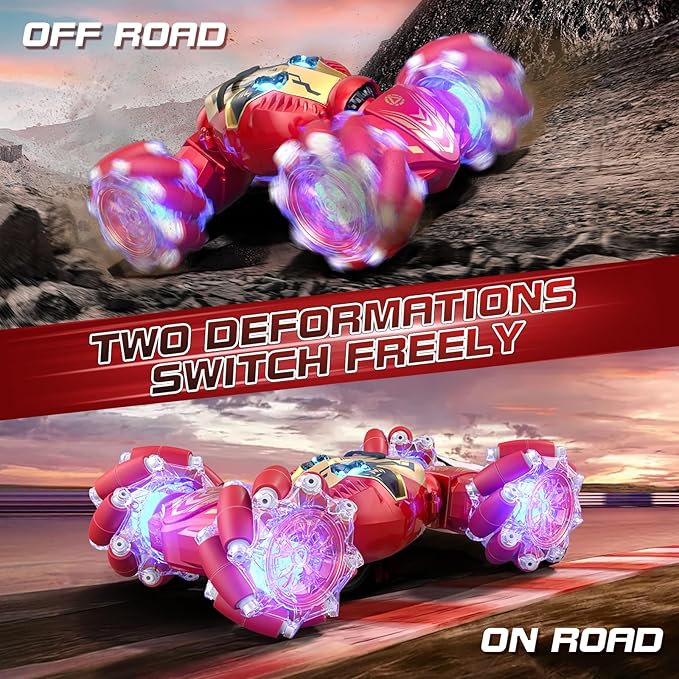 Remote Control Car Gesture Sensing RC Stunt Car Toys for Kids Age 3-12 with Eyes Spray & Light & Music, 2.4GHz 4WD Drift Hand Controlled RC Cars Off road for Rotating, Birthday Gift for Boys Girls