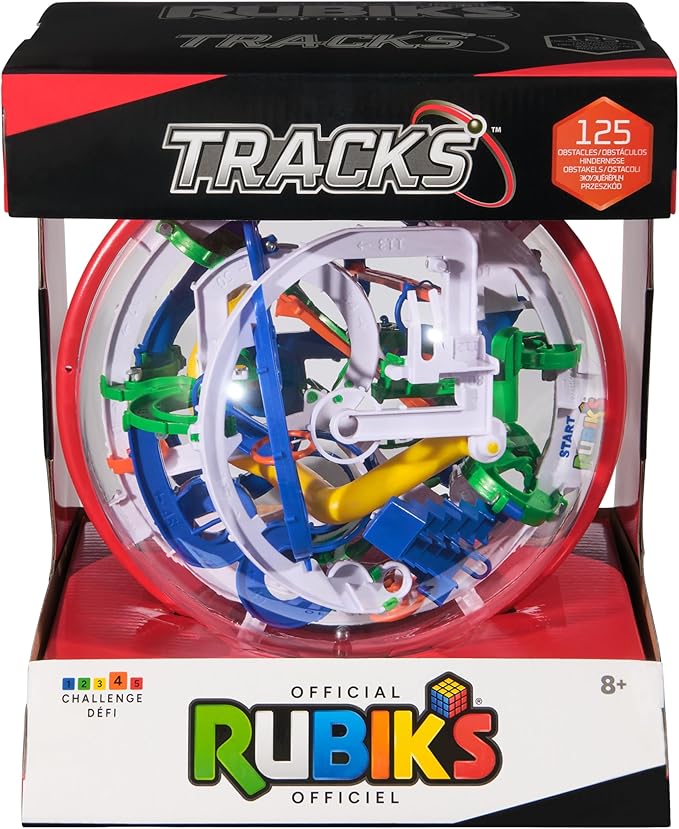 Rubik’s Cube, Rubik’s Tracks 125 3D Gravity Maze & 3D Puzzle Game with 125 Obstacles, Challenging Problem-Solving Brain Teaser, Fidget Toy & Sensory Puzzle for Adults, Teens & Kids, for Ages 8 & Up