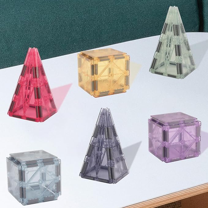 Magnetic Tiles 40pcs Magnet 3D Building Tiles Kids Toys for 3-8+ Years Old Boys & Girls - STEM Educational Learning Magnetic Blocks Toy Set