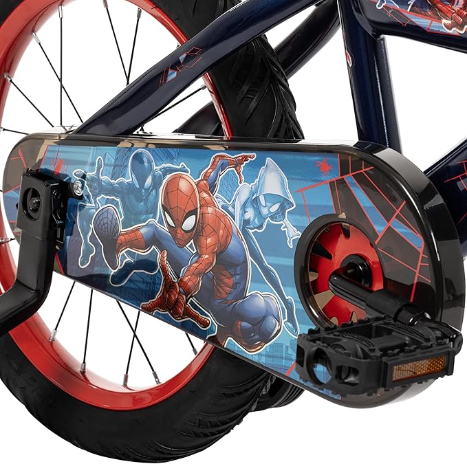 Huffy Disney and Marvel 12/16 Inch Boy's Bike for Kids, Multiple Color Options and Designs Available, Ideal for Ages 3+ Years Old, Removable Training Wheels, Adjustable Seat, Simple Coaster Brake