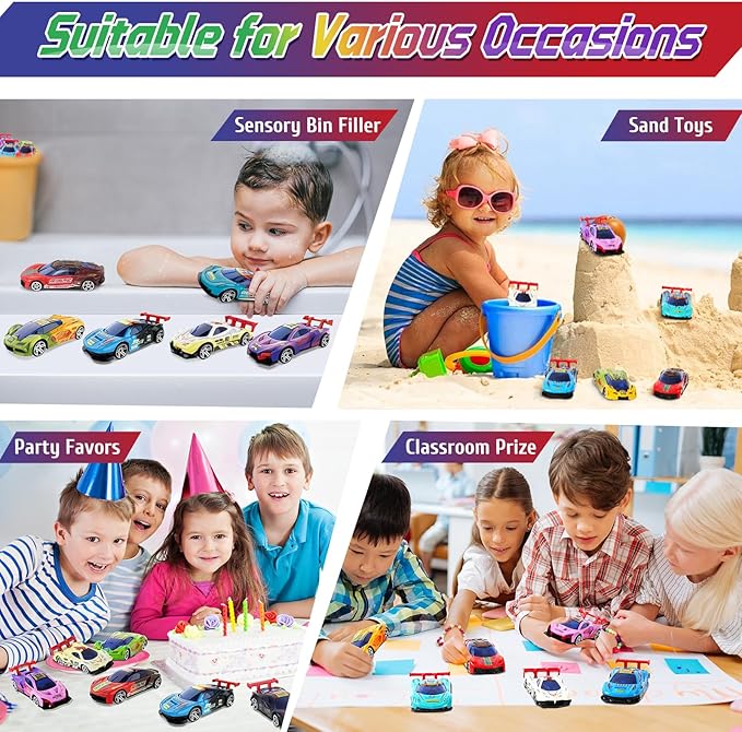 Color Changing Cars Toys Bath Toys for Ages 5-7 Pool Toys Water Toys Outdoor Toys for Kids Ages 4-8 Boys Gifts Cars Themed Party Favors Goodie Bag Stuffers Funny Gifts for Kids Sensory Die-Cast Toys
