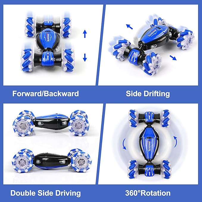 Best Birthday Gifts for Boys & Girls Aged 6-12 - Gesture Sensing RC Stunt Car, 2.4Ghz Hand-Controlled Remote Control Twist Cars, 4WD All-Terrain Adaptability