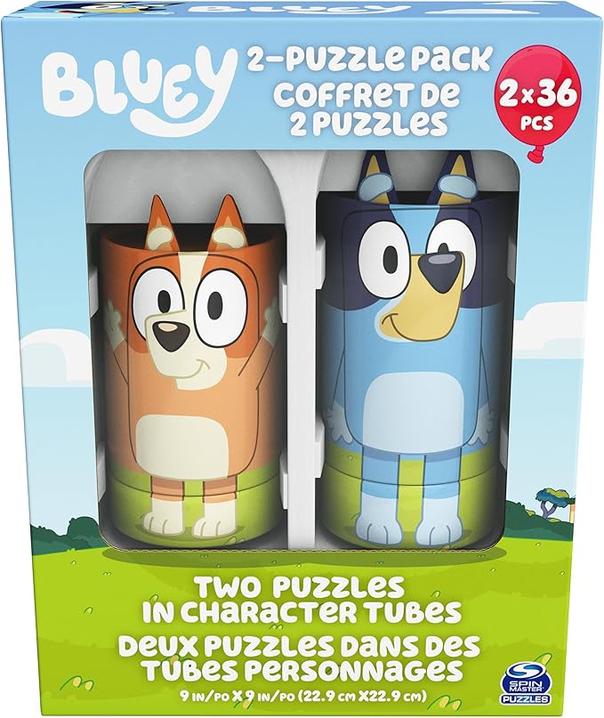 Spin Master Games, 36-Piece Bluey Puzzles 2-Pack, Bluey Toys, Puzzles, for Kids Ages 3 & Up