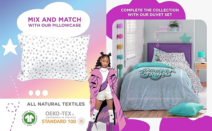 Saturday Park That Girl Lay Lay Princess Twin Sheet Set - 3 Piece 100% Organic Cotton Sheets - GOTS & Oeko-TEX Certified (Nickelodeon Official)