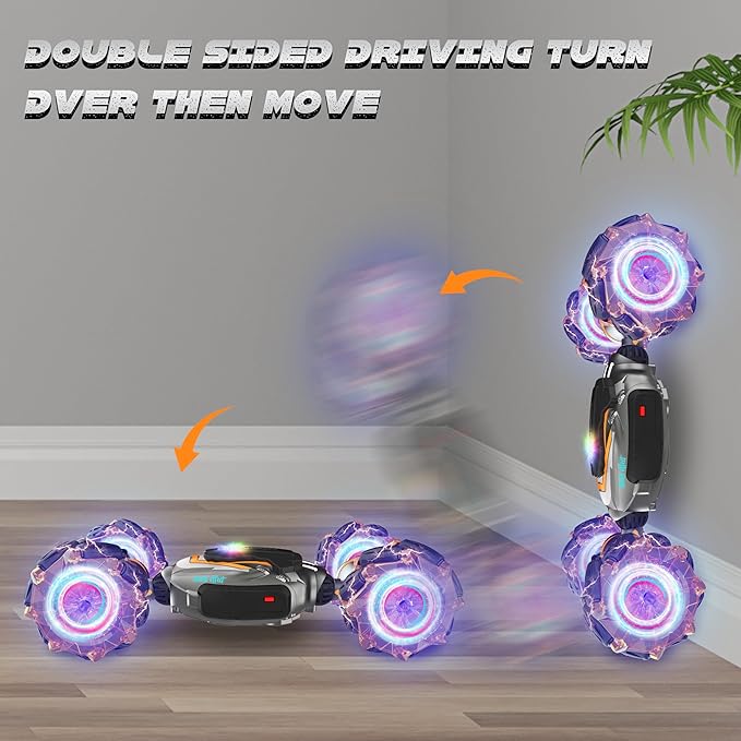Remote Control Car, Gesture Sensing RC Stunt Car, 4 WD Transform Off Road for Rotating, 2.4Ghz Hand Controlled Remote Control Twister Cars, RC Cars for Kids Boys Girls Toy Gift Age 6 7 8 9 10 11 12 yr
