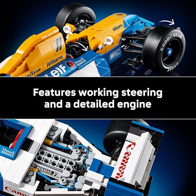 LEGO Icons Williams Racing FW14B & Nigel Mansell F1 Model Car Kit - Building Set for Adults, Ages 18+ - F1 DIY Craft for Display - Gift for Graduation -10353