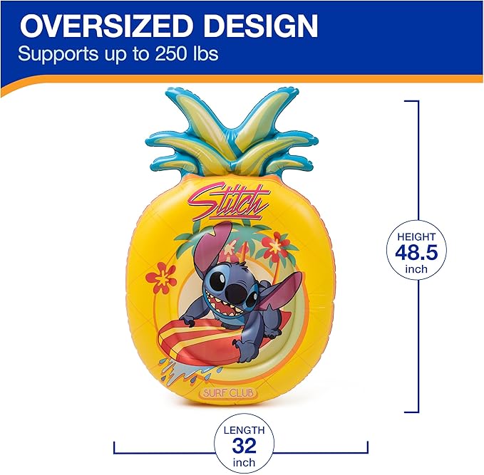 Swimways Stitch Oversized Pool Float, Inflatable Pool Floats & Kids Pool Toys, Swimming Pool Accessories & Beach Essentials for Teens Aged 14 & Up