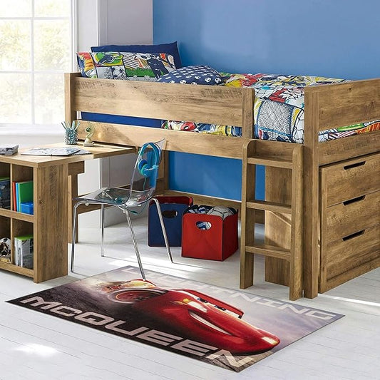 Gertmenian Disney Pixar Cars Indoor Area Rug - 4x6 Large, Non-Slip, Ideal for Children in Bedroom, Game Room, Classroom, Nursery, or Play Area - Lightning McQueen, Red/Gray, 31202