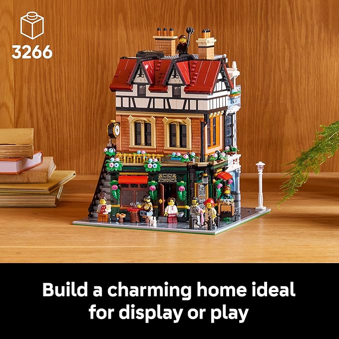 LEGO Icons Tudor Corner Building Set for Adults 18+ - DIY Miniature House Kit - Collectible Mini House Building Set for Men and Women - Crafting Gift for Adults - 10350